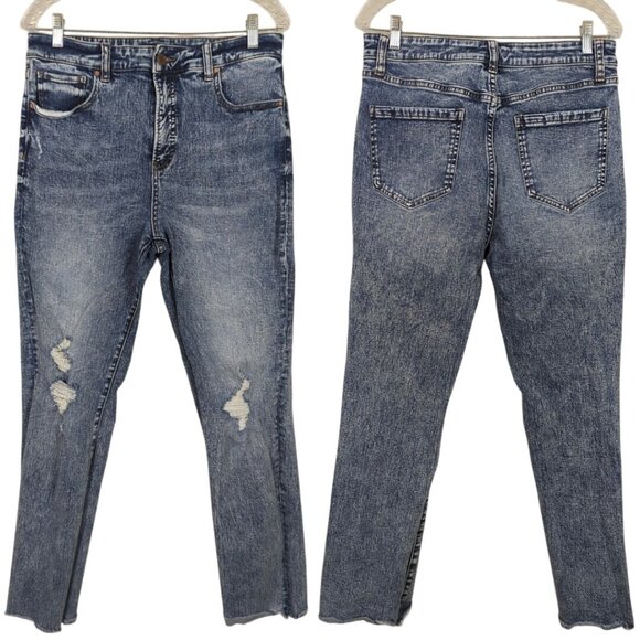 Boston Proper high-rise distressed straight leg Women's Jeans size‎ 10 - Picture 1 of 14